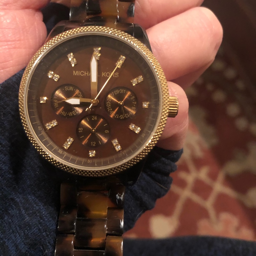 MICHAEL KORS TORTOISE GOLD WATCH